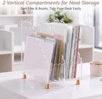 Acrylic Magazine File Holder,Scalloped Edges,Extra Wide Design - Image 3