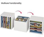 Ballucci File Organizer Paper Sorter, 5 Tier Adjustable Shelves Office Desk Organizer, 13 5/8" x 9 1/4" x 12", White (Pack of 2) - Image 4