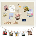 DOLLAR BOSS Double-Sided Bulletin Boards with Linen, 24"x18" Cork Board by DOLLARBOSS