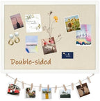 DOLLAR BOSS Double-Sided Bulletin Boards with Linen, 24"x18" Cork Board by DOLLARBOSS