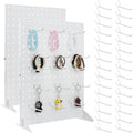 2 Pcs Metal Pegboard Display Stand with 30 Peg board Hooks, Tabletop Pegboard Shelf for Craft Shows & Fairs, Retail Stores, Vendors Arts and Crafts Finishing - 17x13Inch & White by VACONICO