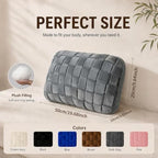 Lumbar Pillow Decorative Throw Pillow, Soft Velvet with Sponge-Filled 3D Woven Strips, Hand-Woven & High-Density Polyester Fiberfill Core, for Couch Bed Accent Chair Home Office(Dark Grey) - Image 2
