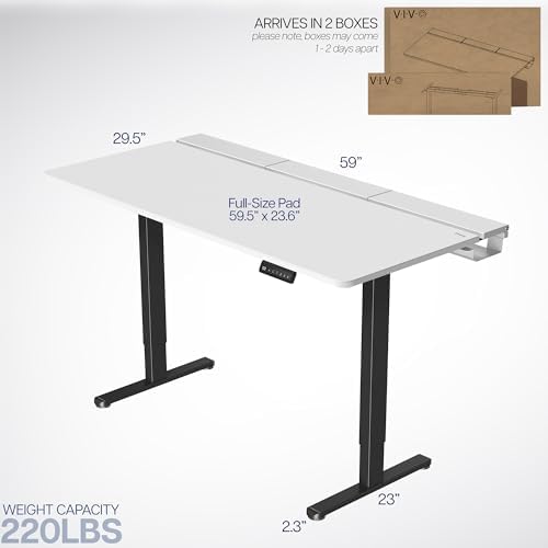VIVO White 60 x 30 in Standing Desk, DESK-KIT-E2B-P3W - Image 3