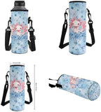 Cartoon Backpack Set of 4 for Girls, Laptop Bags with Portable Lunch Box 4Pcs Sturdy Pencil Case & Cup Sleeve Universal for Preschool Middle School Floral Axolotl - Image 2