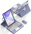 Keyboard Case with Touchpad for Galaxy Tab S10 FE/S10 Lite/S9 FE 10.9-Inch, Tab S9 11", Detachable Keyboard Case with Touchpad, 360 Degree Rotating Stand Cover with S Pen Holder, Purple by QYiiD