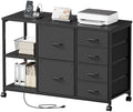 Maihail 6 Drawer File Cabinet with Charging Station and Open Storage Shelf by Maihail