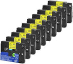 Compatible for Brother TZE-231 12mm Label Tape, 5-Pack, for PT-H110 P-Touch Label Printer, TZE-231/221/241/335, GreenCycle(Black on Yellow-10PK,9mm) by Unknown