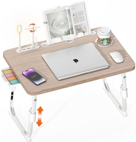 Lap Desk for Bed Adjustable Height with USB Port 23.6" x15.7" Desktop by PlayimaginationtodecorateHomeOffice