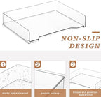 DoubleFill 12 Pcs Stackable Letter Tray Plastic Paper Tray, Clear - Image 3