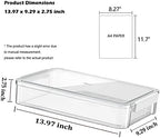 2 Pack Document Storage Clear Plastic Storage Boxes with Lids Stackable Storage Bins Paper Storage Box Containers for Organizing A4 File Paper, Document, Photo, Scrapbook - Image 2