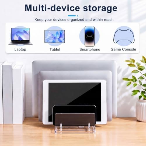 Chunful 5 Slot Adjustable Vertical Laptop Stand for Desk - Image 4