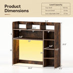 GOFLAME Desk Hutch, 8 Shelves Desktop Bookshelf, 31.5”, Rustic Brown - Image 2