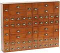 56-Drawer Apothecary Cabinet, Stackable & Modular Vintage Library Card Catalog Organizer, Solid Wood Storage Box with Brass Pulls & Label Holders for Trading Cards, Beads, Stickers & Hardware by PrimoSupply