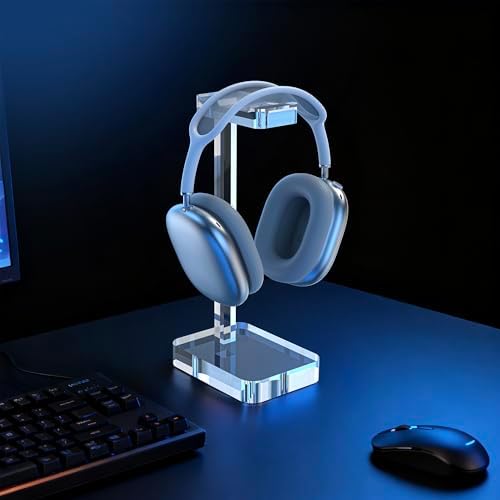 Headphone Stand Headset Holder for Desk, Solid Christal-Clear Acrylic with Stable Base Earphone Hanger for Gaming Room Office Accessories - Image 6