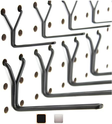 Steel Pegboard Hooks 50-Pack 2" + 4” L Hook, Black - Will Not Fall Out, Fits Any Peg Board - Organize Tools, Accessories, Workbench, Garage Storage, Kitchen, Crafts, Jewelry, Retail by RightArrange