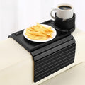 SINWANT Couch Armrest Table,Bamboo Folding Couch Cup Holder Tray,Black by SINWANT