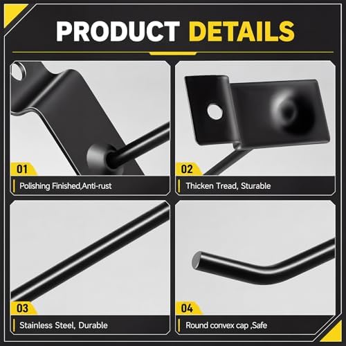 Moxweyeni 100 Pack Slatwall Hooks for Retail Garage Metal,4 Inch,Black - Image 3