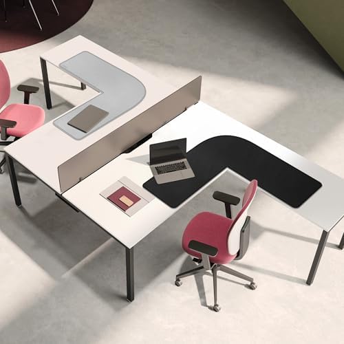 Chihein L-Shaped Desk Pad for Home Office Black (57.1”+ 57.1”) x 19.7” - Image 6