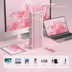 Womier 75% Pink Keyboard Wireless with Color Multimedia Screen - Image 3