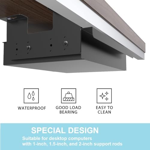 Beiyier Under Desk Sliding Drawer for Office Desk or Table, Pull-out Storage Organizer for Sit-Stand Workstation with High Crosspiece under Desktop (Black) - Image 5