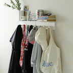 Entrance Coat Rack ，Coat Hooks, Wall-Mounted Wooden Hook Rack, Wall-Mounted Shelves are Very Suitable (White Color Finish—A-1) - Image 7
