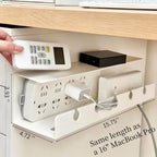 Under Desk Cable Tray 2-Pack White ABS Adhesive Mount - Image 2