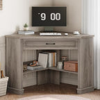 SEDETA Farmhouse Corner Desk for Small Space, White Small Computer Desk by SEDETA