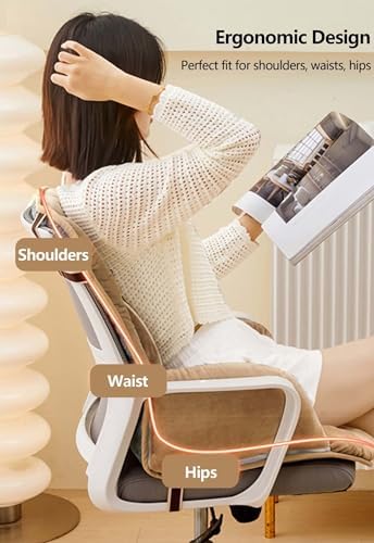 Desk Chair Cushion，Dormdorm Chair Cushion，Office Chair Seat Cushion with Back Support Fits The Waist Perfectly for Office Chair Back Support Cushion (Khaki) - Image 3
