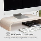 Anji Mountain Monitor Stand for Desk - Desktop Organizer & Laptop Riser, Ergonomic Monitor Riser, Space-Saving, Durable, Easy Assembly & Ideal for Home & Office, White Wash, Classic - Image 3