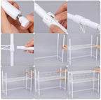 White Desk Hutch for Dorm 2 Tier Desktop Hutch Bookshelf Carbon Steel Metal Shelf Bookcase for Top of Desk Countertop Storage Organizer for University College Dorm Office 36 x 28 x 12 Inch - Image 4