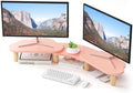 AFOOYO Dual Monitor Stand Riser, Adjustable Rainbow Cloud Desktop Organizer for 2 Monitors, Flexible Length & Angle Computer Stand for Laptop, PC, Printer, Home Office Use - Pink by AFOOYO