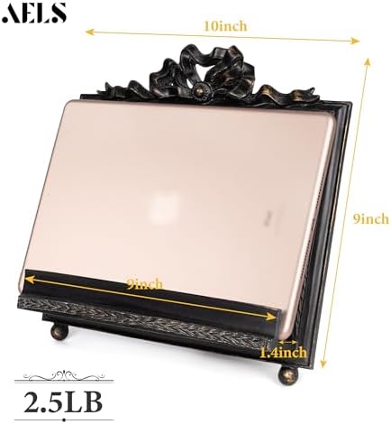 AELS Vintage Ornated Cookbook Stand for Kitchen Counter, Farmhouse Recipe Book Holder, Retro Heavy Duty Cook Book Stand, Gift Ideas, Antique Black Hollowed Decor - Image 6