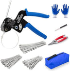 Stainless Steel Cable Tie Gun Metal Zip Cutter Heavy Duty Outdoor, 250PCS 304 Metal Zip Ties Adjustable Fastening Cutting Tie Tool Sets for Vehicles Exhaust Wrap Wire Fence Chicken Coop by Unknown