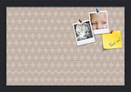 PinPix 18x12 inch Cork Bulletin Board. This Decorative Framed Pin Board Comes with Diamond Pattern in Light Pink and Cream Design and Satin Black. Ideal for Home, Office Decor or School (PinPix-294) by PinPixBulletinBoards