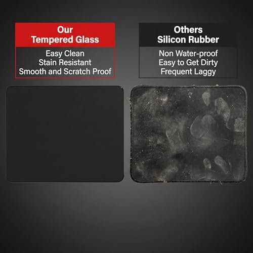 Tempered Glass Gaming Mousepad, 16x20 inch Black Tempered Glass Mousepad, Professional Esport MousePads, Durable Mouse Mat, Smooth Surface - Image 5