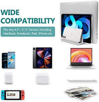 Vertical Laptop Stand for Desk Metal Heavy Duty, 4 Slots Adjustable 4in1 Vertical MacBook Stand Rack Pro Holder Compatible w' All Surface Dell Samsung HP Chromebook Upto 17.5' - Sliver - Image 6