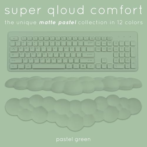 Green Cloud Keyboard Wrist Rest – Create-ables Qloud Green Wrist Rest for Computer Keyboard and Mouse, Ergonomic Memory Foam Wrist Pad with Non-Slip Base, Includes Cloud Mouse Pad - Image 2