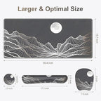 Large Mouse Pad, Keyboard Wrist Rest Set, Ergonomic Mouse Pad with Wrist Support, Desk Mat with Stitched Edges + Coaster, Extended Desk Pad Waterproof Desk Mat for Home Office Game I Moon and Valley - Image 6