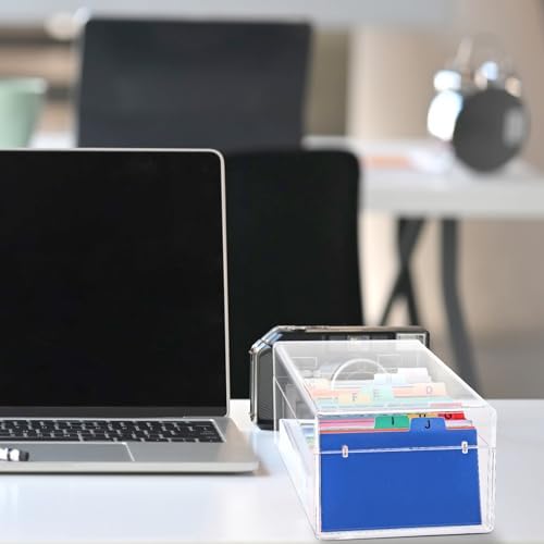 Mooliwe Index Card Holder Acrylic Organizer 50 Dividers, 3 x 5 Inch - Image 6