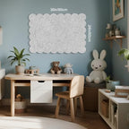 Lightomorrow Scalloped Bulletin Board, 36 x 24 Inches Felt Pin Board - Decorative Cork Alternative for Wall, Foldable Picture Self-Adhesive Vision Prayer Board with 20 Pushpins - Light Gray - Image 3