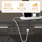 YAOHUOO Printer Stand with Power Outlet/Drawers, Printer and Shredder Stand - Image 4