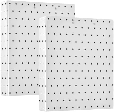 Standard View 3 Ring Binder, White Polka Dot Black Durable Flexible Portable Waterproof Hardcover 1.5 Inch D Rings 500-Sheet Capacity Organizer 2PC - Image 2