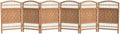 Red Lantern 2 ft. Short Fiber Weave Folding Screen - Natural - 6 Panels by RedLantern