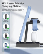 30W Fast 3 in 1 Charging Station for Apple Devices - ADADPU USB C Charger Stand for iPhone 17 16 15 Pro Max Plus & AirPods 4,Wireless Charger Dock Compatible with Apple Watch Ultra/10/9/8/7/6/5/4/3/SE - Image 4