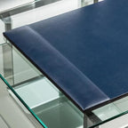 Dacasso Bonded Pad with Side Rails Luxury Leather Desk Blotter for Writing, 30 x 18 (Navy Blue) - Image 4