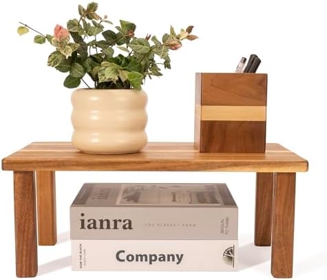 Kitchen Cabinet Counter Shelf Acacia Wood Desktop Organizer Shelf by RiLiKar