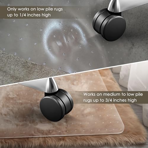Azadx Heavy Duty Office Chair Mat for Carpet 36" x 48" Hard Material - Image 5