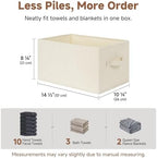 StorageWorks Closet Storage Bins, Beige (Cotton-Linen), Large, 3-Pack - Image 3