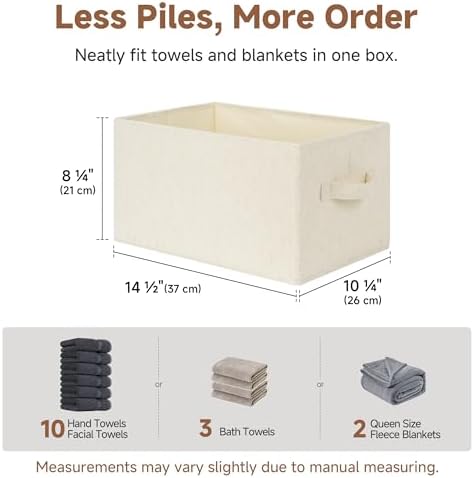 StorageWorks Closet Storage Bins, Beige (Cotton-Linen), Large, 3-Pack - Image 3