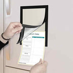 ZHIDIAN Document Sign Holder Pockets with Magnetic Back, Plastic Poster Picture Notice Display Frame for Fridge/Whiteboard/Chalkboard/Cabinet, 8.5 x 11.6 Inches, Black, 12 Pcs - Image 2